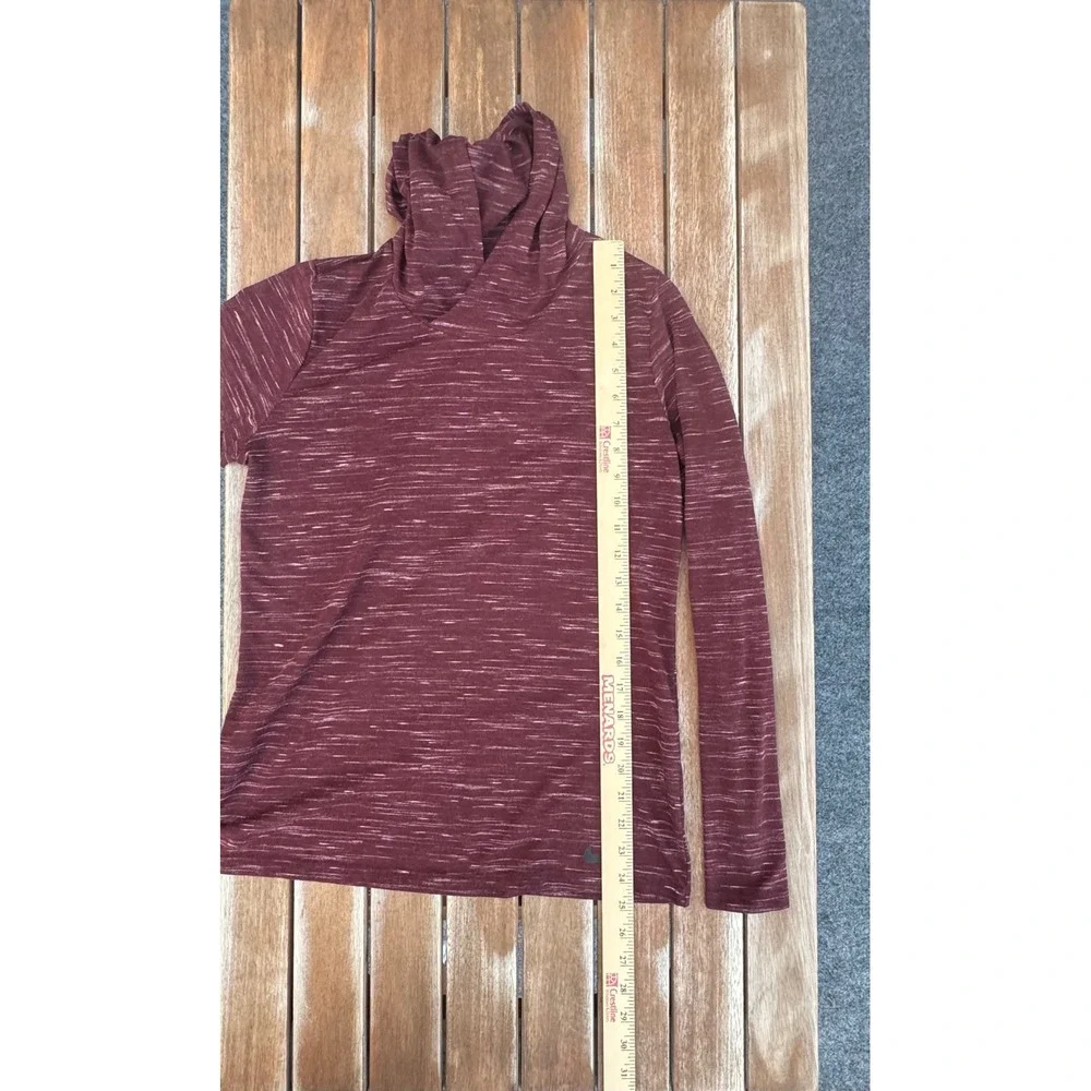 Nike Dri-FIT Womens Training Hoodie Medium Burgundy Space Dye Long Sleeve Top